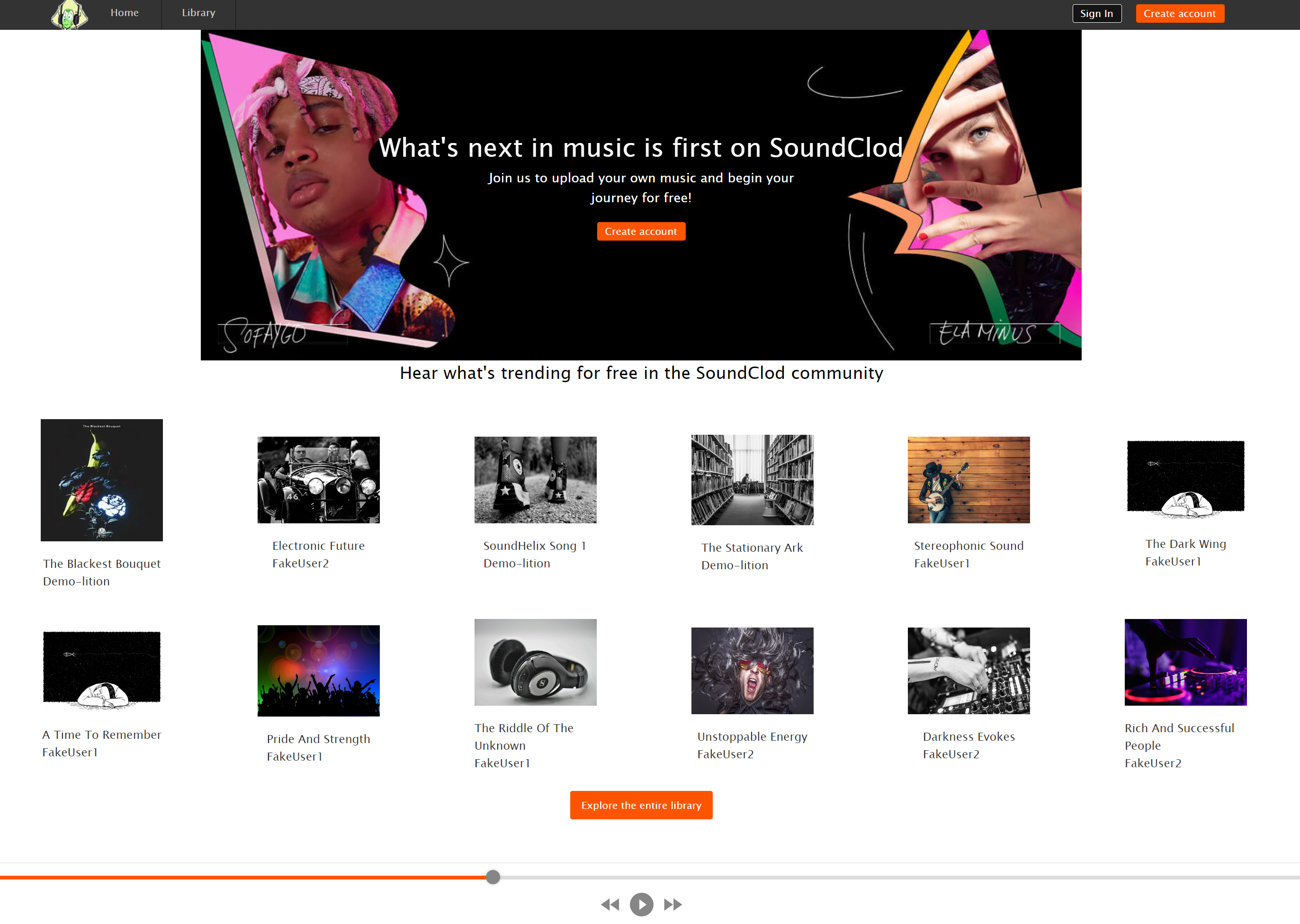 SoundClod homepage